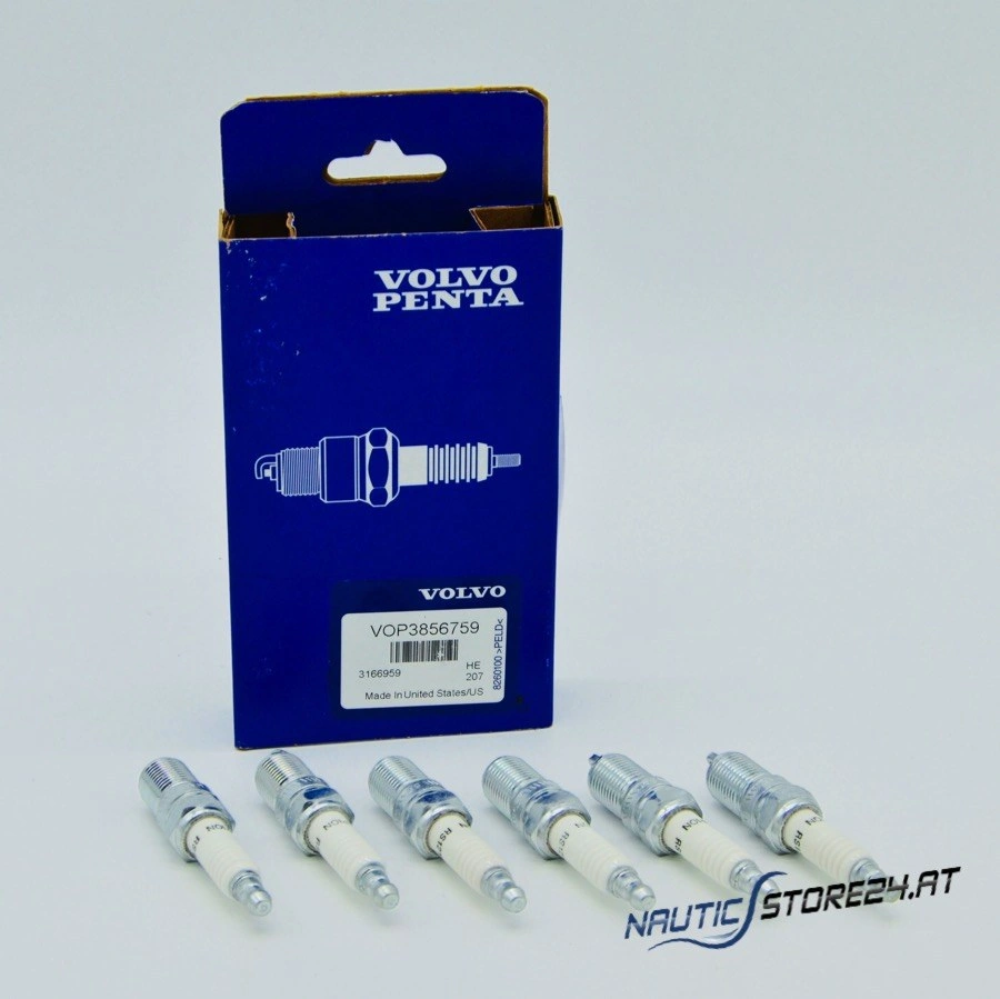 Volvo Penta Zündkerzensatz (6 Stück) für 4.3Gi / 4.3GL (3856759)