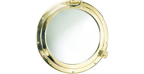 Bullaugenspiegel Messing | Ausführung: Spiegel-Ø 125 mm, Außen-Ø 180mm